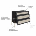 Ver imagem 7 de Cômoda para Quarto 3 Gavetas Oslo Preto/Nero/Dourado