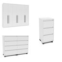 Ver imagem 2 de Quarto Casal Roupeiro 6 Portas Cômoda 8 Gavetas 2 Mesas Cabeceira 3 Gavetas