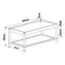 Mesa de Centro Retangular com Prateleira 93cm Palhinha Pé Madeira Oslo - 4
