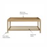 Mesa de Centro Retangular com Prateleira 93cm Palhinha Pé Madeira Oslo - 6