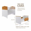 Ver imagem 5 de Berço Mini Cama com Suporte Mosquiteiro Confort Espresso Móveis Branco/Nature
