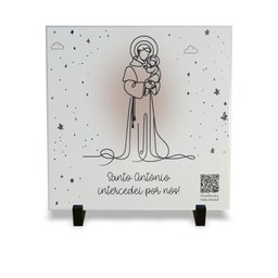 Azulejo Decorativo Religiosa com Qr Code Orações Santo Antonio - 1