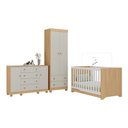 Ver imagem 2 de Quarto de Bebê Completo com Berço Americano 3 em 1 Allegra Multimóveis Mp4594 Madeirado/off White