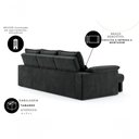 Ver imagem 2 de Sofá com Chaise Copacabana 4 Lugares Retrátil e Reclinável 230cm Preto Cia Lar Móveis