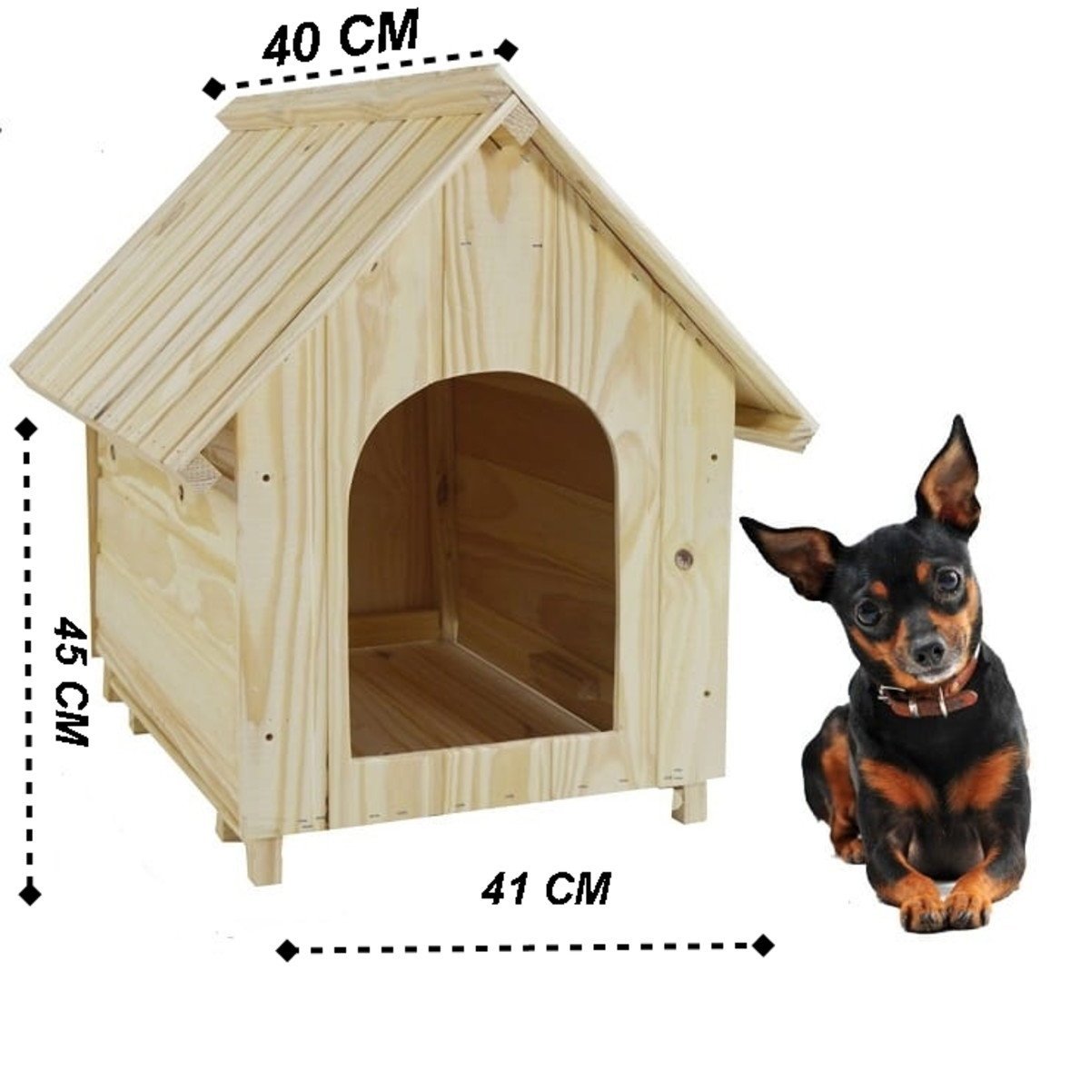 casa cachorro pet madeira 45x40 casinha cachorro pequeno - 2