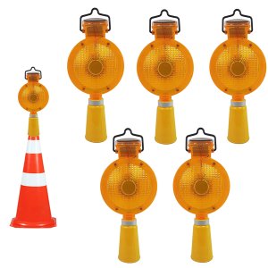 Sinalizador Viario Solar Kit 5 Uni Segurança Sinalizaçao Obra Construçao Rodovia Rua Estrada Ilumina