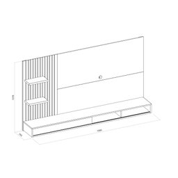 Painel Para Tv até 60 Polegadas Ripado com Nichos Bento - 4