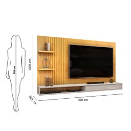 Painel Para Tv até 60 Polegadas Ripado com Nichos Bento - 3