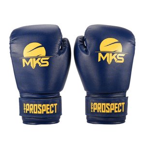 Luva de Boxe Muay Thai Mks Combat New Prospect Blue Yellow 10 Oz