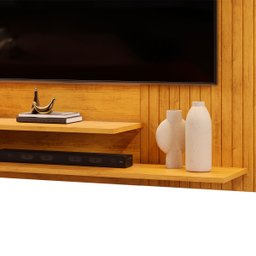 Painel Para Tv Ate 50 Polegadas Ripado 2 Prateleiras Nando - 9