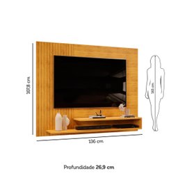 Painel Para Tv Ate 50 Polegadas Ripado 2 Prateleiras Nando - 3