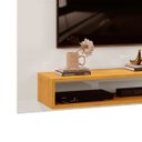 Ver imagem 5 de Painel Ripado para TV até 50 Polegadas MDF 136CMX107,8cm 2 Prateleiras Nando Marrom