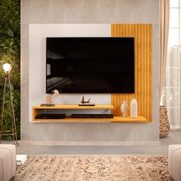 Painel Para Tv Ate 50 Polegadas Ripado 2 Prateleiras Nando - 1