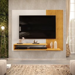 Painel Para Tv Ate 50 Polegadas Ripado 2 Prateleiras Nando - 1