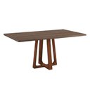 Ver imagem 2 de Mesa de Jantar Retangular Julia 160cm Tampo Freijó 6 Lugares Base Madeira Maciça Mel Sala de Jantar