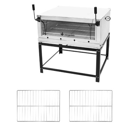 Forno Gás Industrial com Pedra Refratária Roma Inox 90 Firi90 + 2 Grades Extras - Venâncio