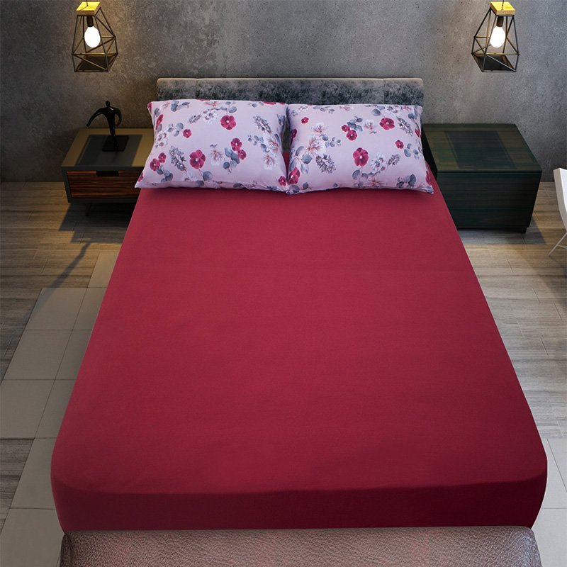 Jogo de Cama Portallar Queen Malha Confort Silk 3 Peças Violeta Vermelho - 2