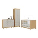 Ver imagem 2 de Quarto de Bebê Completo com Berço Americano 3 em 1 Allegra Multimóveis Mp4594 Madeirado/off White