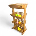 Ver imagem 3 de Fruteira e Estante com 4 Cestos de Madeira Maciça - Maju Madeiral