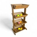 Ver imagem 2 de Fruteira e Estante com 4 Cestos de Madeira Maciça - Maju Madeiral