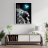Quadro Decorativo Animal Leão 001 Moldura em Madeira com Vidro 30x42cm - 1