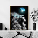 Ver imagem 2 de Quadro Decorativo Animal Leão 001 Moldura em Madeira 30x42cm