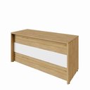 Ver imagem 2 de Balcão de Atendimento 135 cm Reto Baixo Recepção F5 Office Cor:Macadâmia com Branco