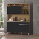 Ver imagem 2 de Armário para Cozinha Kit Alice Amendoa Preto - Ajl