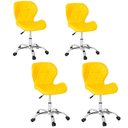 Ver imagem 1 de Kit 4 Cadeiras Escritório Slim Vegas Base Giratória Estofada Amarelo