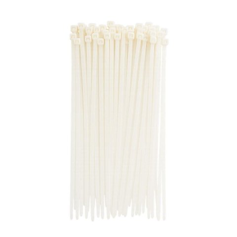 Abraçadeira Nylon 30cm para Organização de Cabos - Pacote com 100 Unidades - Branco