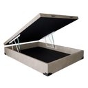 Ver imagem 1 de Cama Box Baú Casal Bipartido Sintético Bege 38x138x188