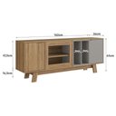 Ver imagem 4 de Rack para Tv até 65 Polegadas com 2 Portas e 4 Nichos Mel Fume