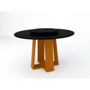 Ver imagem 1 de Mesa de Jantar Redonda Isabela 1,35m com Tampo Giratório Ypê/preto/preto - New Ceval