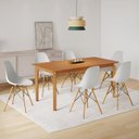 Ver imagem 1 de Conjunto Sala de Jantar Mesa Madeira Maciça com 6 Cadeiras Eames Espresso Móveis Marrom/Cinamomo/Branco
