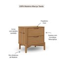 Ver imagem 3 de Mesa de Cabeceira 3300U Nest Madeira Maciça com 2 Gavetas Tauari Finestra