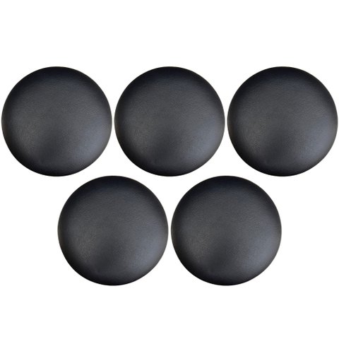 Kit 05 Assentos Redondo Banqueta Cadeira Estofados Poltronas H02 Corino Preto 39 cm - Lyam Decor Ass