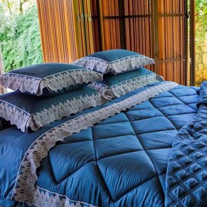 Jogo de Cama King 300 Fios Biarritz - Artelassê Azul Mediterrâneo