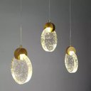 Ver imagem 5 de Lustre Pendente Disco Bolhas Cristal Dourado Led 6w 15cm 3000k Bivolt