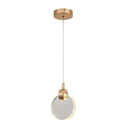 Ver imagem 1 de Lustre Pendente Disco Bolhas Cristal Dourado Led 6w 15cm 3000k Bivolt