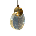 Ver imagem 3 de Lustre Pendente Disco Bolhas Cristal Dourado Led 6w 15cm 3000k Bivolt