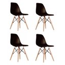Ver imagem 6 de Conjunto Sala de Jantar Mesa Madeira Maciça Tampo Vidro e 6 Cadeiras Eames Cinamomo/Off White/Preto Yescasa