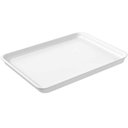 Ver imagem 1 de 12 Bandejas de Plástico Self Service Hambúrguer 32x23cm Branca Coza Retangular