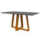 Ver imagem 1 de Mesa De Jantar Para 4 ou 6 Lugares Tampo Retangular Com Vidro 1,60m Lectus Cor Ypê Cinza New Ceval 2