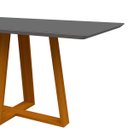 Ver imagem 3 de Mesa De Jantar Para 4 ou 6 Lugares Tampo Retangular Com Vidro 1,60m Lectus Cor Ypê Cinza New Ceval 2