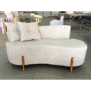 Ver imagem 3 de Sofá Orgânico 2 Lugares c/2 Almofadas Curvo Sala Recepção Boucle Bege - Montanaris Decor