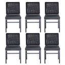 Ver imagem 3 de Kit 6 Cadeira Black – Corda Nautica Preta e Aço Preto