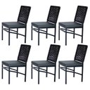 Ver imagem 1 de Kit 6 Cadeira Black – Corda Nautica Preta e Aço Preto