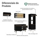 Ver imagem 4 de Armário de Cozinha Completa 260 cm Preto Pieta Madesa 01