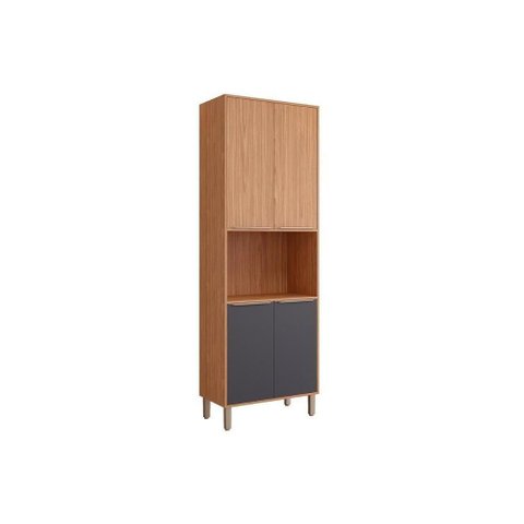 Torre Quente de Cozinha Paneleiro Divina com 4 Portas e 1 Nicho para Forno 70 Cm Freijo-titanium -
