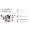 Ver imagem 7 de Caldeirão Professional em Aço Inox Fundo Triplo com Tampa Plana Detalhe Satinado 28 Cm 11